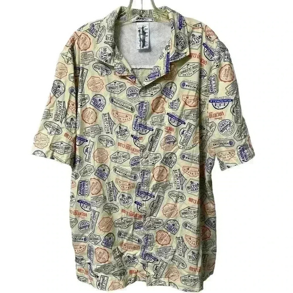 Disney Parks Vacation Club Resort Button Front Vented Camp Passport Shirt Men XL - Picture 1 of 5